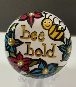 Bee Bold - Encouragement Bee - Kindness Rock - By Jadel Rocks - Picture 1 of 5
