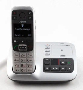 Gigaset E560A Platin Anrufbeantworter Seniorentelefon Notruftasten Freisprechen - Bild 1 von 6