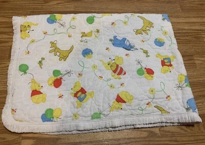 Cobertor de berço vintage Sears Winnie the Pooh algodão coruja tigre - Imagem 1 de 4