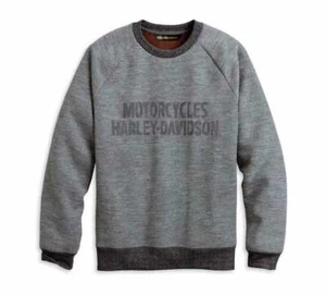 Felpa Maglione Harley-Davidson Uomo Grigio SLIM FIT Punto Catena 96126-20VM - Foto 1 di 2