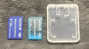 Sony Pro Duo 2Gb & 1Gb Memory Stick Magic Gate Memory cards with Case Tested PSP - Picture 1 of 3