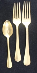 Juliska Flatware Bistro Gold Electroplate Group of Fork Salad Fork and Teaspoon - Picture 1 of 6