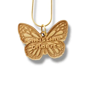 Necklace - PERSONALIZED Butterfly - Snake and Cable Link chains - Birch - Picture 1 of 11
