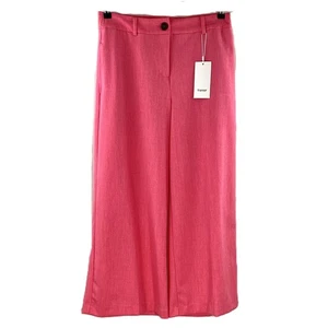Fransa Rose Pink Mid Rise Lightweight Straight Leg Trousers S NWT - Picture 1 of 8