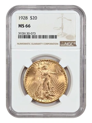 1928 $20 NGC MS66 - St. Gaudens $20 - Image 1 of 4