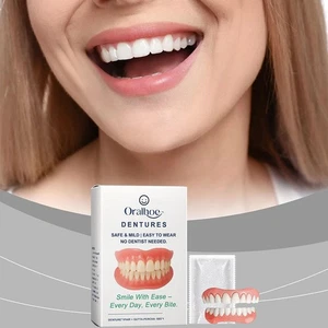 Food-grade Silicone Upper Lower False Teeth Set Perfect Dent1122 Veneers D FAST - Picture 1 of 14