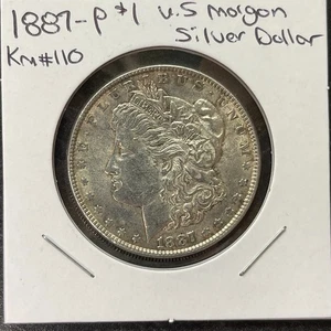 1887 P $1 GENUINE UNITED STATES MORGAN 90% SILVER DOLLAR KM# 110 - Picture 1 of 4