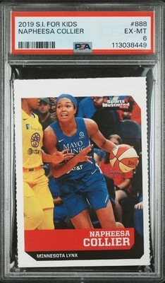 NAPHEESA COLLIER ROOKIE 2019 SPORTS ILLUSTRATED For Kids WNBA LYNX PSA 6 - Image 1 of 2