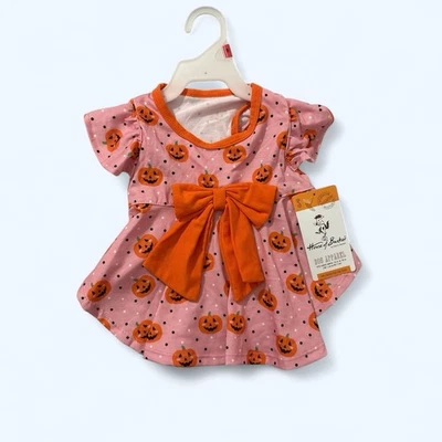 PUMPKIN DRESS DOG CLOTHING PINK ORANGE SMALL - Image 1 of 2