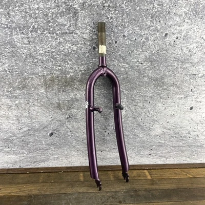 Vintage GT Mountain Bike Fork 26in SHORT 1 inch Threaded Canti Purple Steel 80s - Image 1 of 4