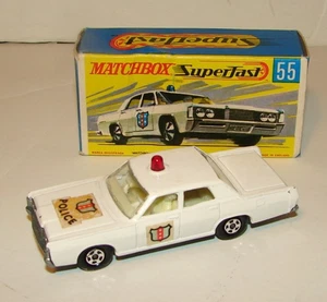 MATCHBOX #55 or 73 Superfast MERCURY Police Car RED BUBBLE W/Original BOX - Picture 1 of 8