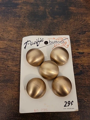 Pacific Gold Brass Dome Buttons 7/8” Lot of 5 Vintage - Image 1 of 4