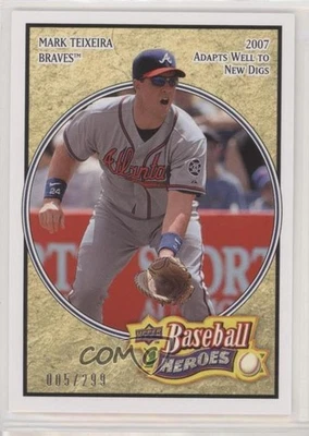 2008 Upper Deck Baseball Heroes Beige /299 Mark Teixeira #9 - Image 1 of 2