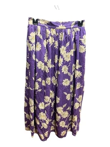 Vintage UNGARO Designer Silk Purple Skirt Floral Print Sz 42/8 - Picture 1 of 18