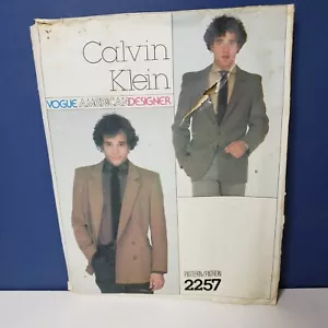 VOGUE AMERICAN DESIGNER 2257 Calvin Klein Men's Jacket with tag Size 36 UNCUT - Picture 1 of 5