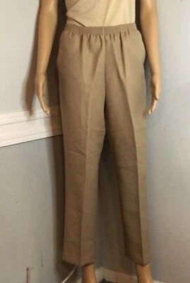 Alfred Dunner Classics Pull-On Straight-Leg Pants pockets Tan - Size: 8P - Image 1 of 4