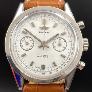 Vintage Royce Chronograph Watch 17 Rubis Incabloc Landeron 248 Swiss - Picture 1 of 5