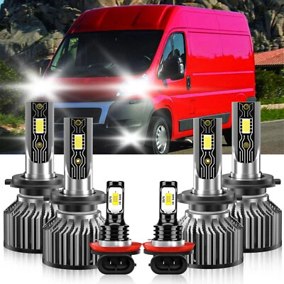 Kit de luces antiniebla LED de haz alto y bajo 6500 k para Fiat Ducato 2008-2013 Foto 1 de 4