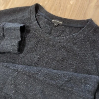 Banana Republic Men's Large Crew neck Sweater Dark Gray Polyester/Cotton Logo - Image 1 of 4