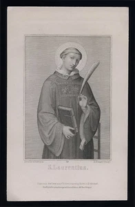 santino incisione 1800 S.LORENZO DIAC. M. - Picture 1 of 1