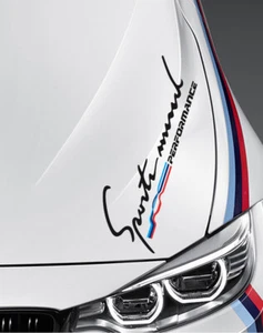 M Sport Car Hood Style Sticker Sports Performance Decals For BMW Mercedes Model - Picture 1 of 17