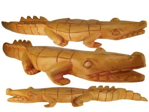 Orig. Afrika Holzhandwerk Krokodil Hartholz Natur ca.75 cm - Bild 1 von 4