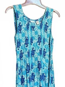 Turquoise Maxi Sundress Smocked Top M - Imagen 1 de 5