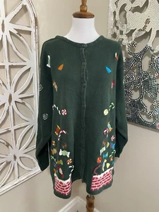 The Quacker Factory Size 3x Candy Chimney Knit Ugly Christmas Sweater - Picture 1 of 6