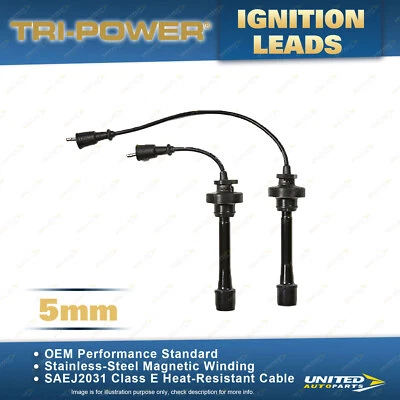 Tri-Power 5mm Ignition Leads for Mitsubishi Outlander ZE ZF Pajero iO QA 98-04 - image 1 of 2