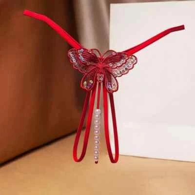 US Sexy Women Crotchles Pearl Thong G-string Panties Lingerie Underwear T-back - Image 1 of 4