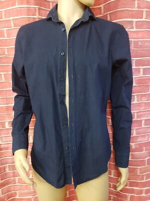 Zara Man Slim Fit Navy Polka Dot Size M Men's Buttons Shirt #WM1 - Image 1 of 4