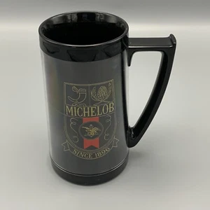 Thermo Serv Tall Black Michelob Beer USA Insulated Mug Plastic 16 oz Tailgating - Imagen 1 de 7