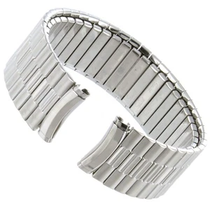 15-18mm Hirsch Speidel Silver Stainless Steel Men's Stretch Watch Band - Picture 1 of 5