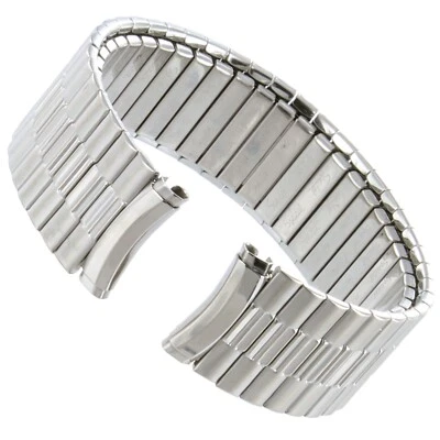 15-18mm Hirsch Speidel Silver Stainless Steel Men's Stretch Watch Band - Image 1 of 4