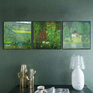 Gerahmtes Leinwandbild Kombi Gemälde 3 Stück Serie #9 von Gustav Klimt Wandbild - Bild 1 von 14