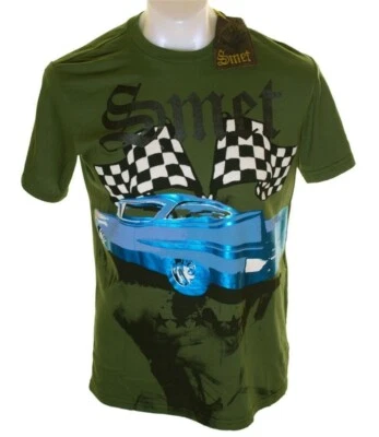 New Authentic Men's Smet Foil Print Cadillac Car T Shirt Christian Audigier — 第 1/3 张图片