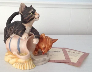 Estatuilla de gato FRANKLIN TRAVESURA COMO NUEVA de Gail Ferretti con certificado de autenticidad 1986 - excelente - Imagen 1 de 11