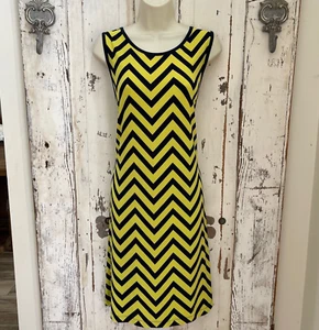 Cynthia Rowley Size Large Womans Green Navy Blue Chevron Colorful Fun Dress - Picture 1 of 4