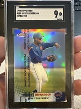 1999 TOPPS FINEST #159 REFRACTOR RICKEY HENDERSON VERY RARE HIT Graded SGC 9