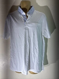 mens M&S Marks&spencer Large White Slim Fit Short Sleeve Casual Polo Shirt Top - Picture 1 of 6
