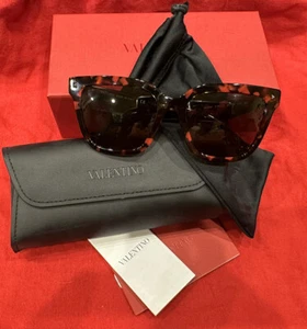 NWT Valentino VA4084 5189/73 Red Havana Women VALENTINO Sunglasses - Picture 1 of 11