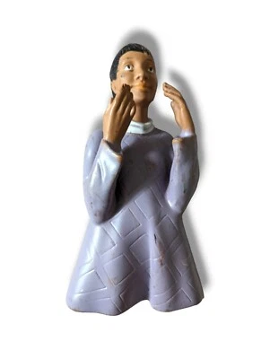 Childcraft Puppet African American Girl Purple Dress 1968 - Image 1 of 3