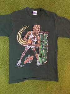90s Seattle Super Sonics - Shawn Kemp - Vintage NBA Player T-Shirt (Youth XL)