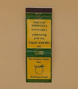 Vintage Matchbook Cover, The Golden Apple Inn, Gananoque, Ontario - Empty - Bild 1 von 2