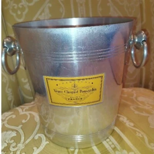Veuve Clicquot Champagne Ice Bucket Cooler Height 20.5,Cm Color Silver Used - Picture 1 of 6