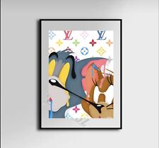 Tom and Jerry Louis Vuitton Art Canvas Poster Home Decor