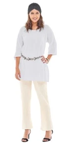Oh My Gauze Suzi Snow Tunic Top White Womens Size #3 US XXL Cotton Ruffled Airy - Picture 1 of 10