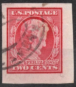 Sn:US #368 Mi:US #175B 1909 2c US STAMP Lincoln Centenary of Birth Issue , used - Picture 1 of 2