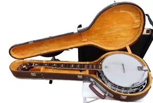 Banjo KASUGA RB-600 5-string stringed instrument 1970s vintage with hard case - Picture 1 of 11