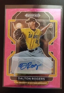 2022 PANINI PRIZM DRAFT PICKS DALTON ROGERS AUTO PINK VELOCITY - Picture 1 of 2